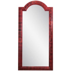 Vintage Red Python Mirror Signed by Karl Springer 7