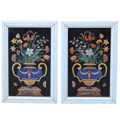 Pair of Large 19th Century Italian Pietra Dura Panels after Corbarelli