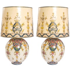A Large Portuguese Ceramic Monkey and Palm Lamp at 1stdibs