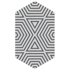 Kinder GROUND Ice Grey Reverse Zebra Lozenge Area Rug in 100% Wool 10