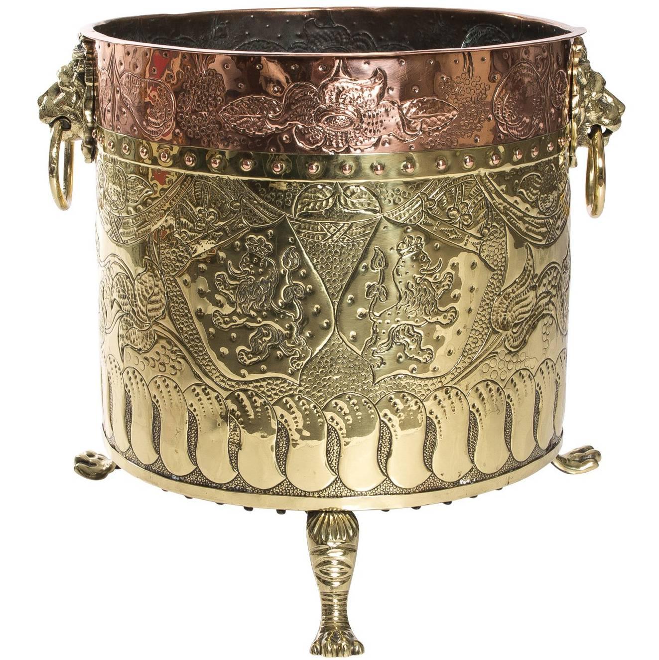 19th Century Brass and Copper Planter