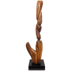 Biomorphic Carved-Wood Sculpture