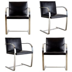 Vintage Signed Knoll Associates Brno Chairs by Mies van der Rohe, Set of Four