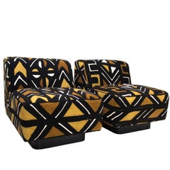Pair of Tribal Slipper Chairs by Novikoff