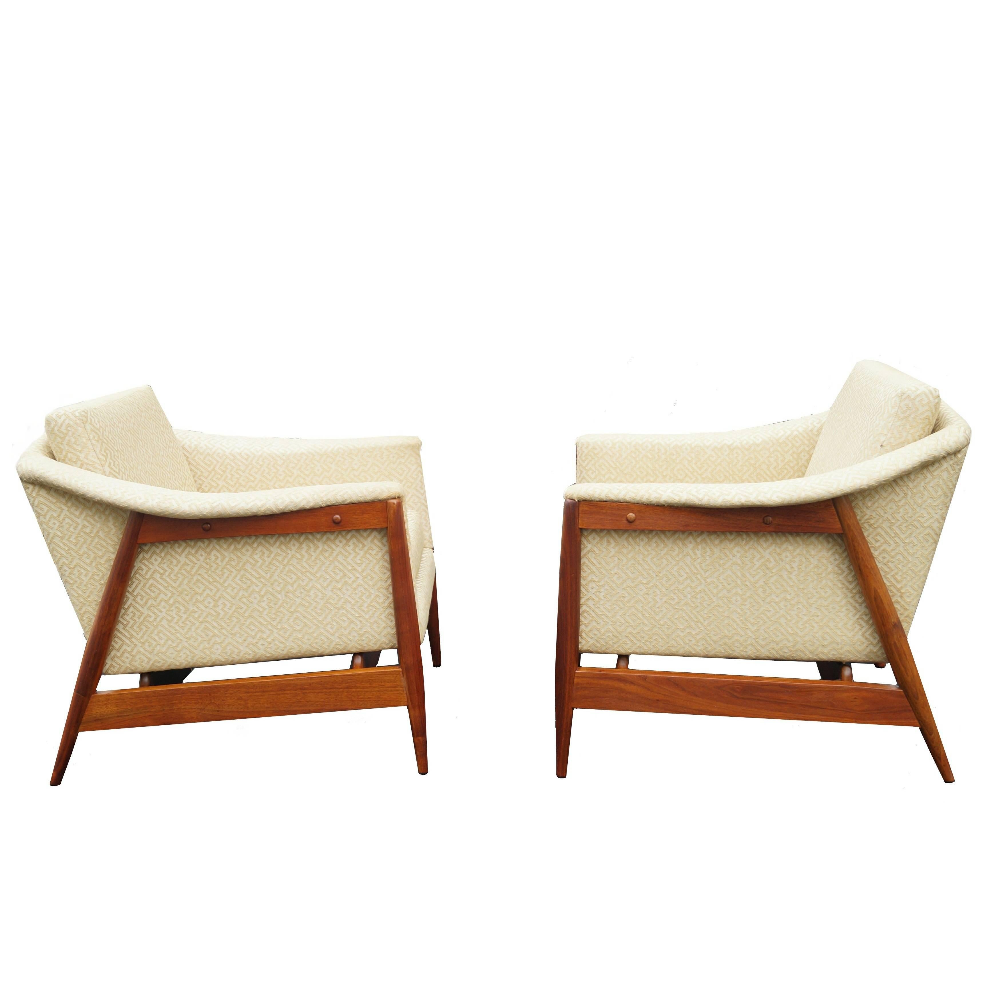 Pair of 1950s DUX Style Danish Mid-Century Modern Lounge Chairs