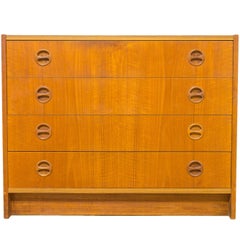 Used Swedish Teak Chest of Drawers with Inset Pulls G Plan Eames Era