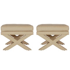 Mid-Century Modern Hollywood Regency X Benches or Stools after Billy Baldwin