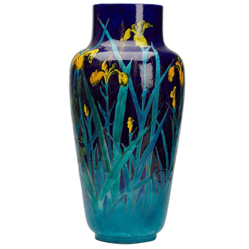 Antique Art Pottery Vase by Pierre Mallet & Léonce Goutard, circa 1880