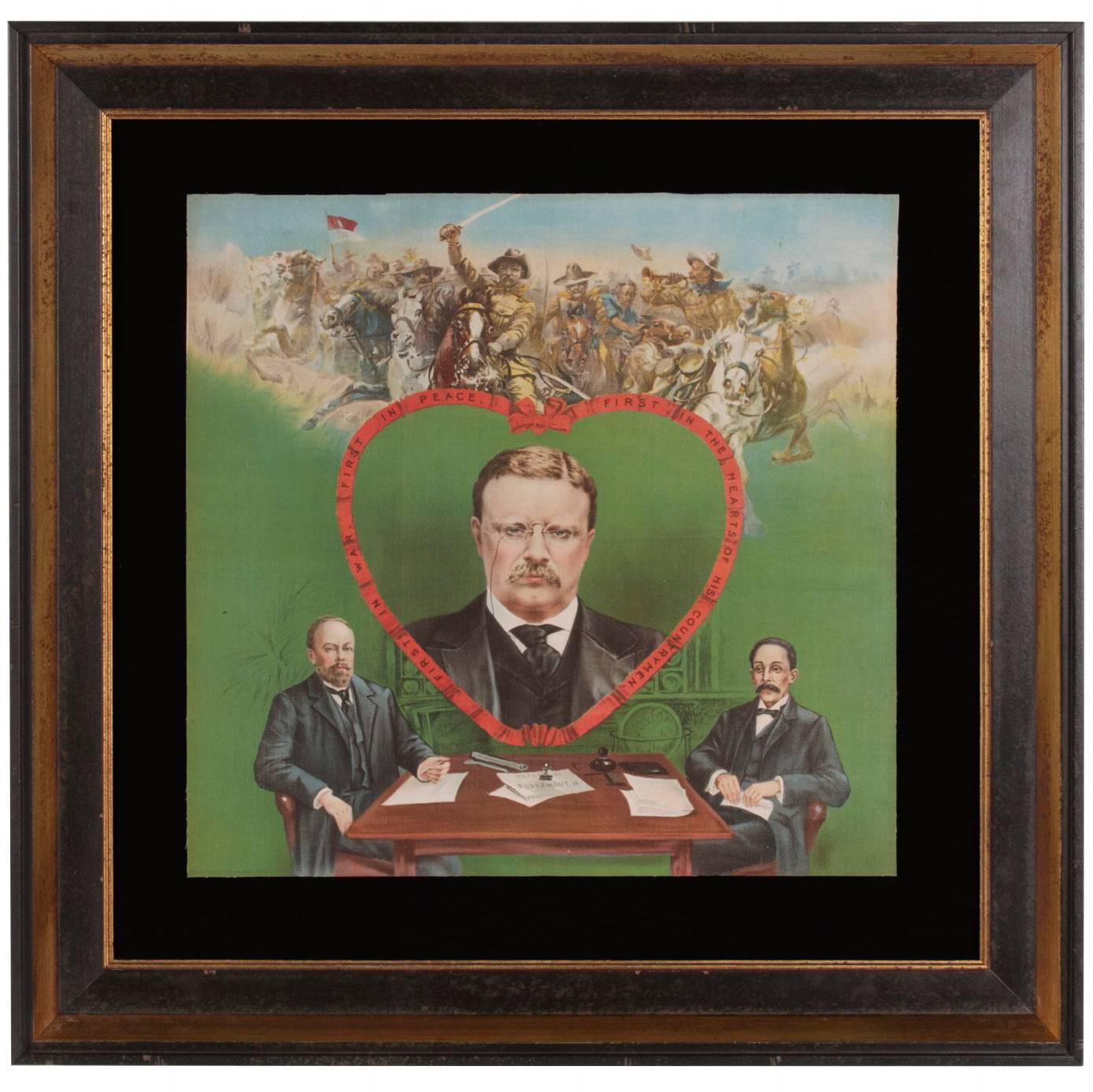 Graphic and Colorful Teddy Roosevelt Textile