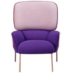 Cotton Armchair by Eli Gutierrez, Contemporary Armchair in Metallic Frame