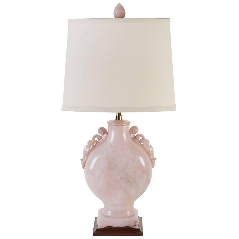 Hollywood Regency, Pink Alabaster, Marbro Lamp For Sale