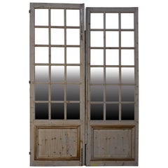 Antique Fir Glass Door, 19th Century