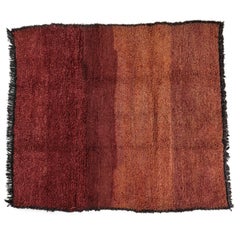 Moroccan Bordeaux Pink Large Wool Rug, Late 20th Century