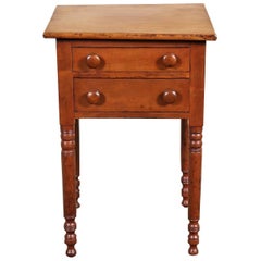 Connecticut Cherry Two-Drawer Late Federal Stand