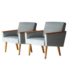 Pair of Armchairs with Velvet Upholstery Czechoslovakia, 1960 5