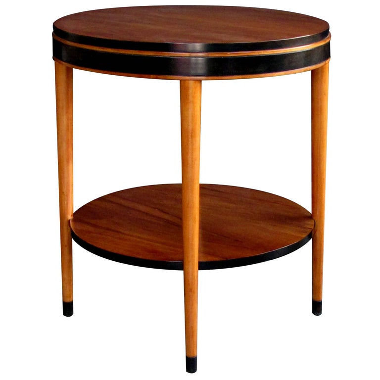 Stylish American MidCentury Modern Ash Circular Side Table at 1stDibs