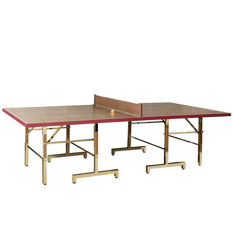 Ping-Pong Table in Briar-Root Walnut Wood For Sale at 1stdibs