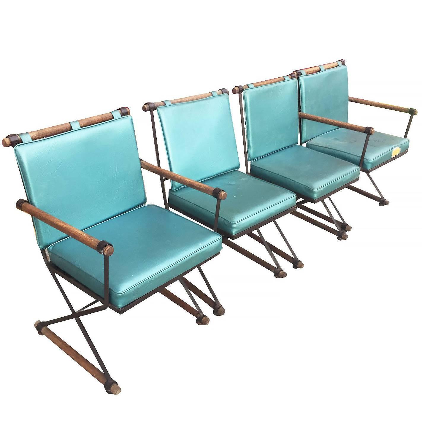 Set of Four Mid-Century "Directors Chair" Dining Chairs by Cleo Baldon