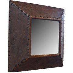 French Leather Mirror