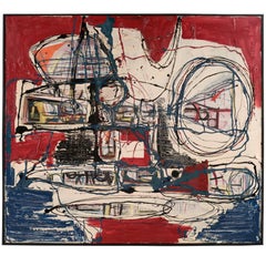Framed Abstract Mid-Century Painting
