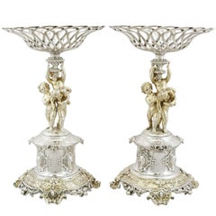 1860s Victorian Sterling Silver Centrepieces 10