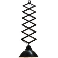Metal Vintage Hanging Scissor Lamp Black Enamel Shade