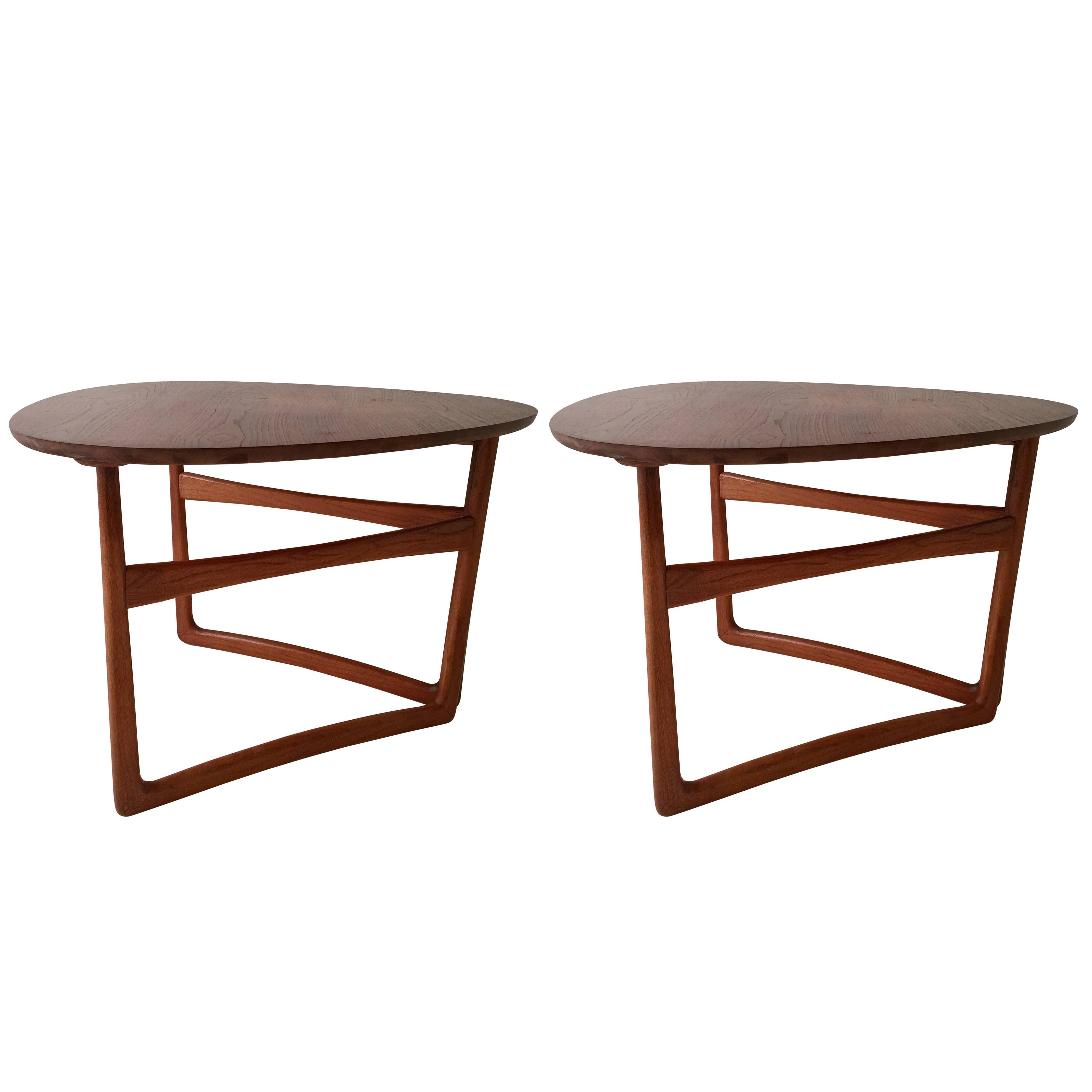 Peter Hvidt style Midcentury Folding Side Table For Sale