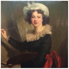 Stunning Italian Portrait of Elisabeth Louise Vigee-Lebrun