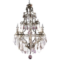 Louis XVI Style Six-Light Crystal Chandelier