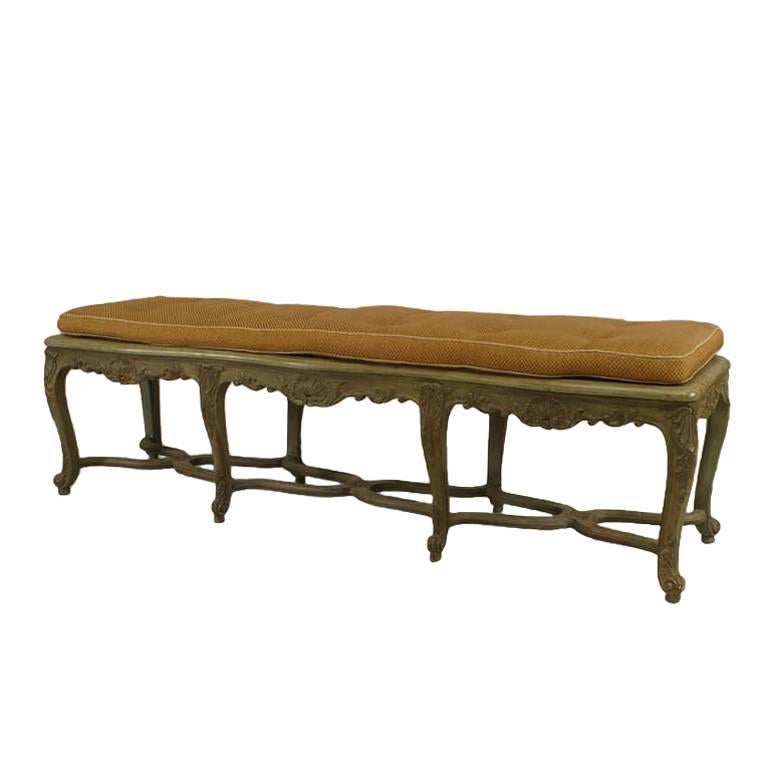 French Regence Style Painted Bench For Sale