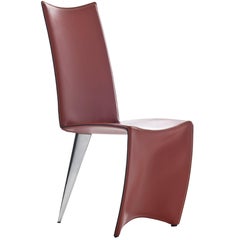 Stuhl ""Ed Archer" aus Leder und poliertem Aluminium von Philippe Starck für Driade