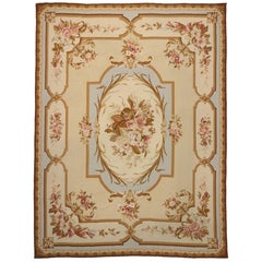 Vintage Chinese Needlepoint Rug with Aubusson Design and French Provincial Style