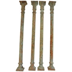 Antique Sensational Set of Four 19th Century Spanish Columns in Cast Iron