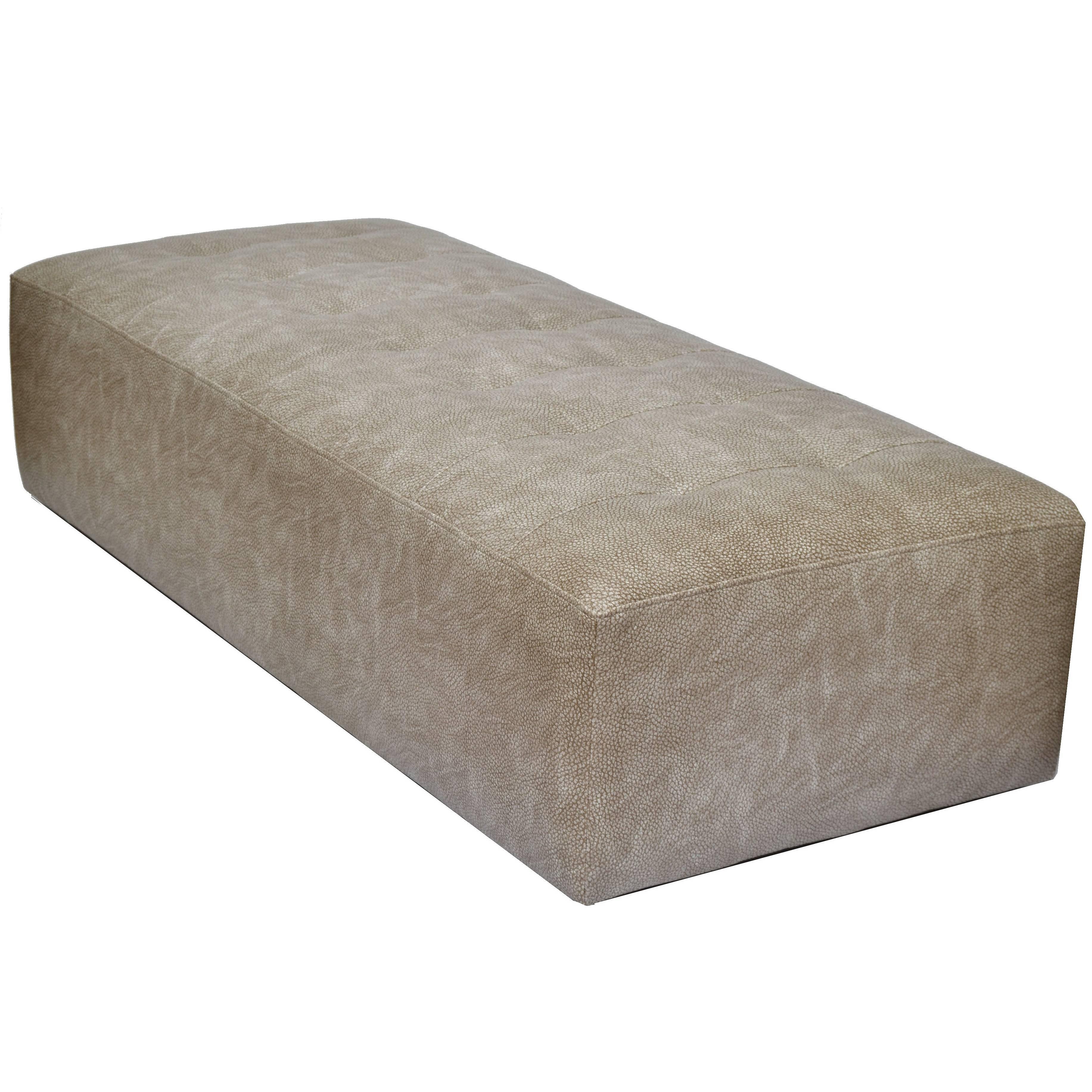 Faux Shagreen Leather Modern Bench on Casters
