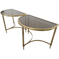 Pair of Vintage Brass Side Tables in the Style of Maison Jansen