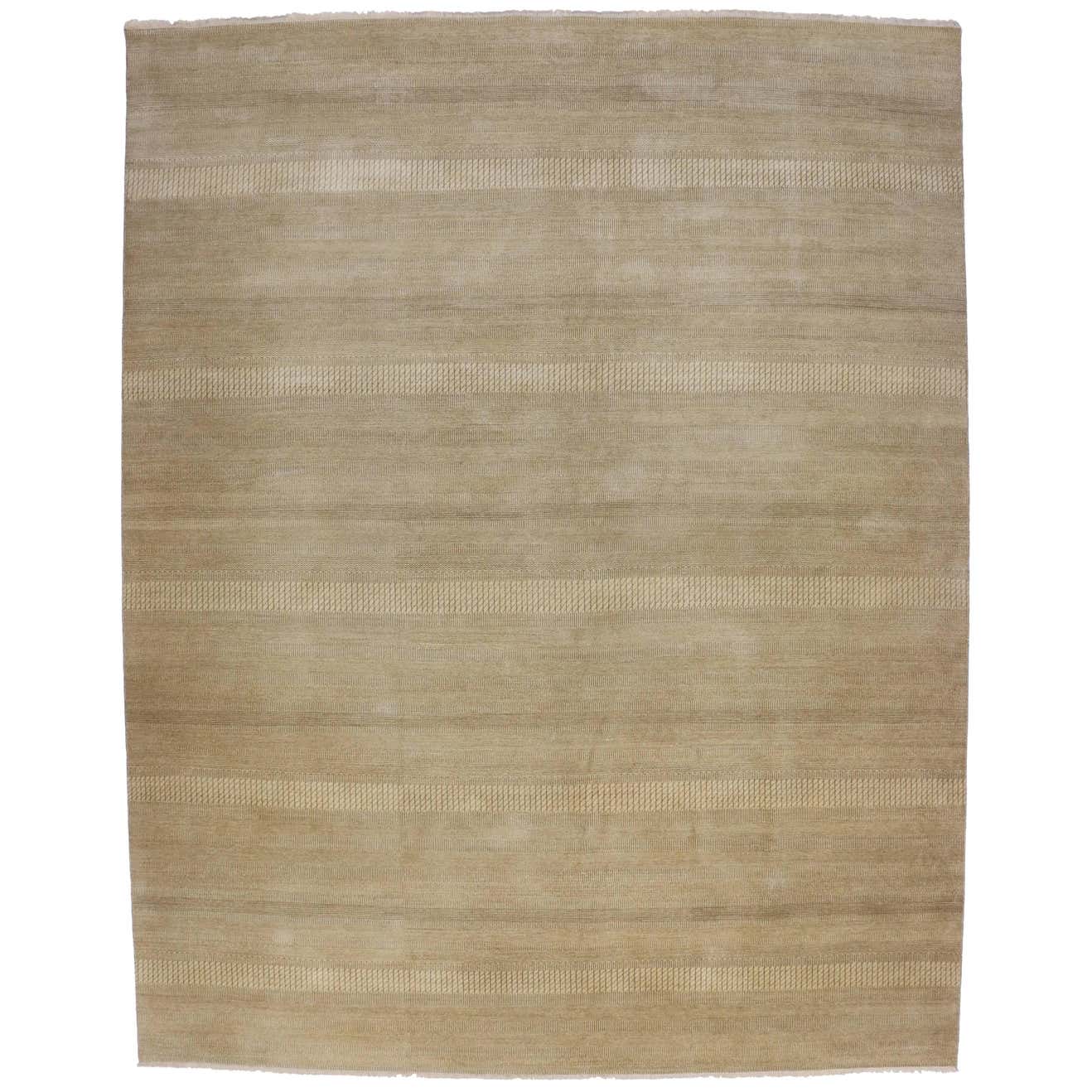 New Modern Transitional Neutral Tan Area Rug with Minimalist ...