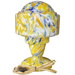 Art Deco Table Lamp1930 Scailmont Belgium Cloud Marmorean Glass 10
