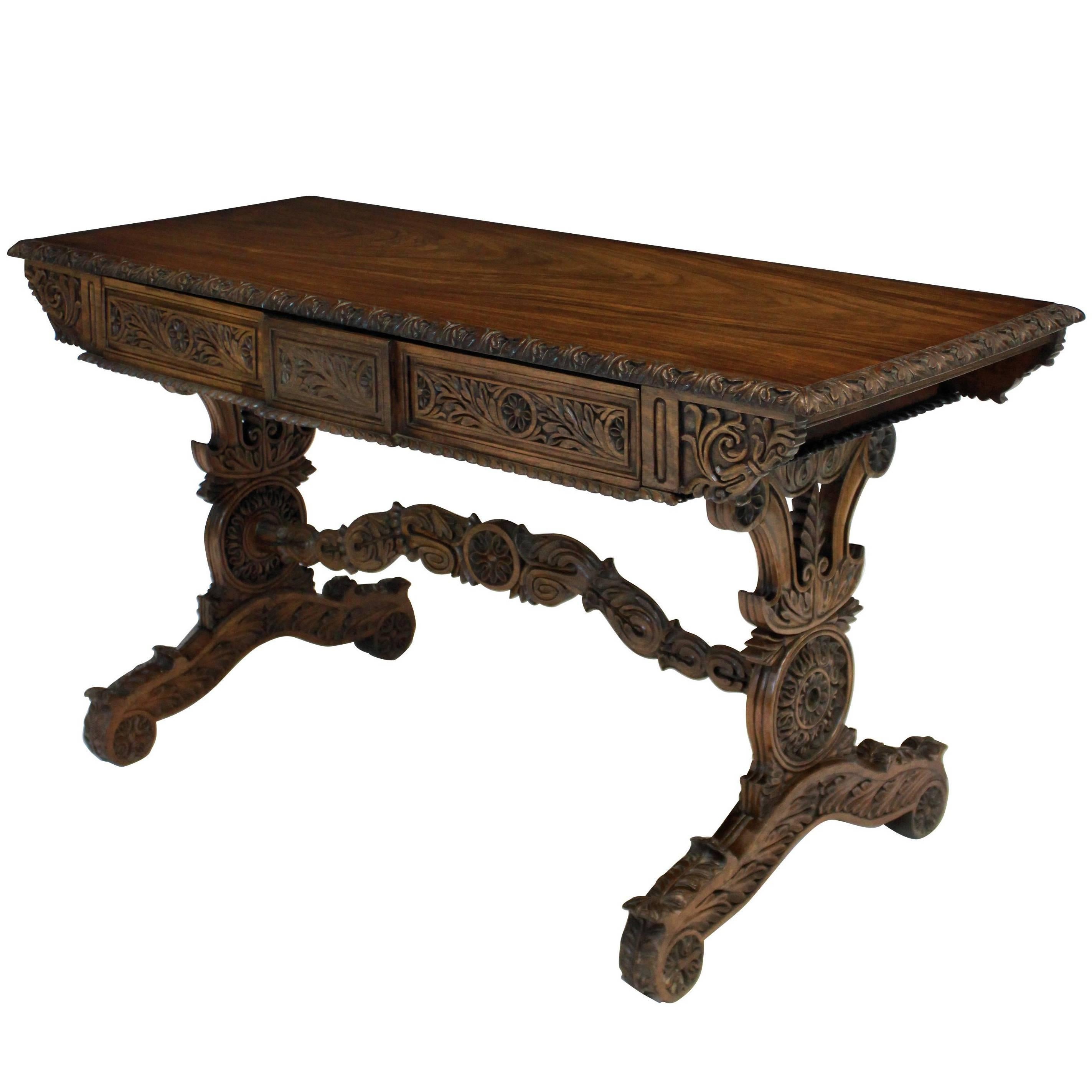 Fine Anglo Indian Rosewood Sofa Table
