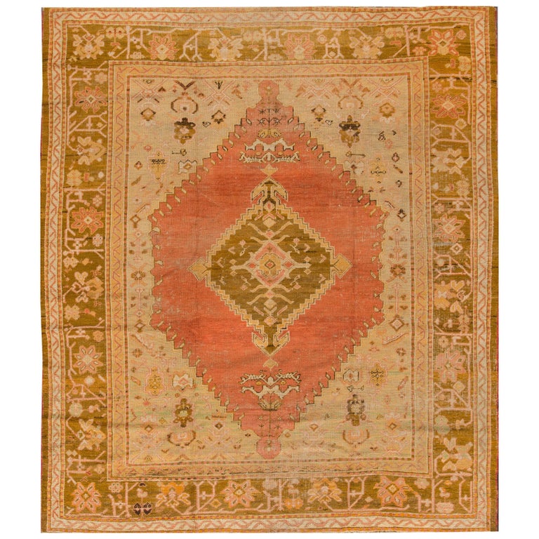 Antique Turkish Oushak Rug For Sale at 1stdibs