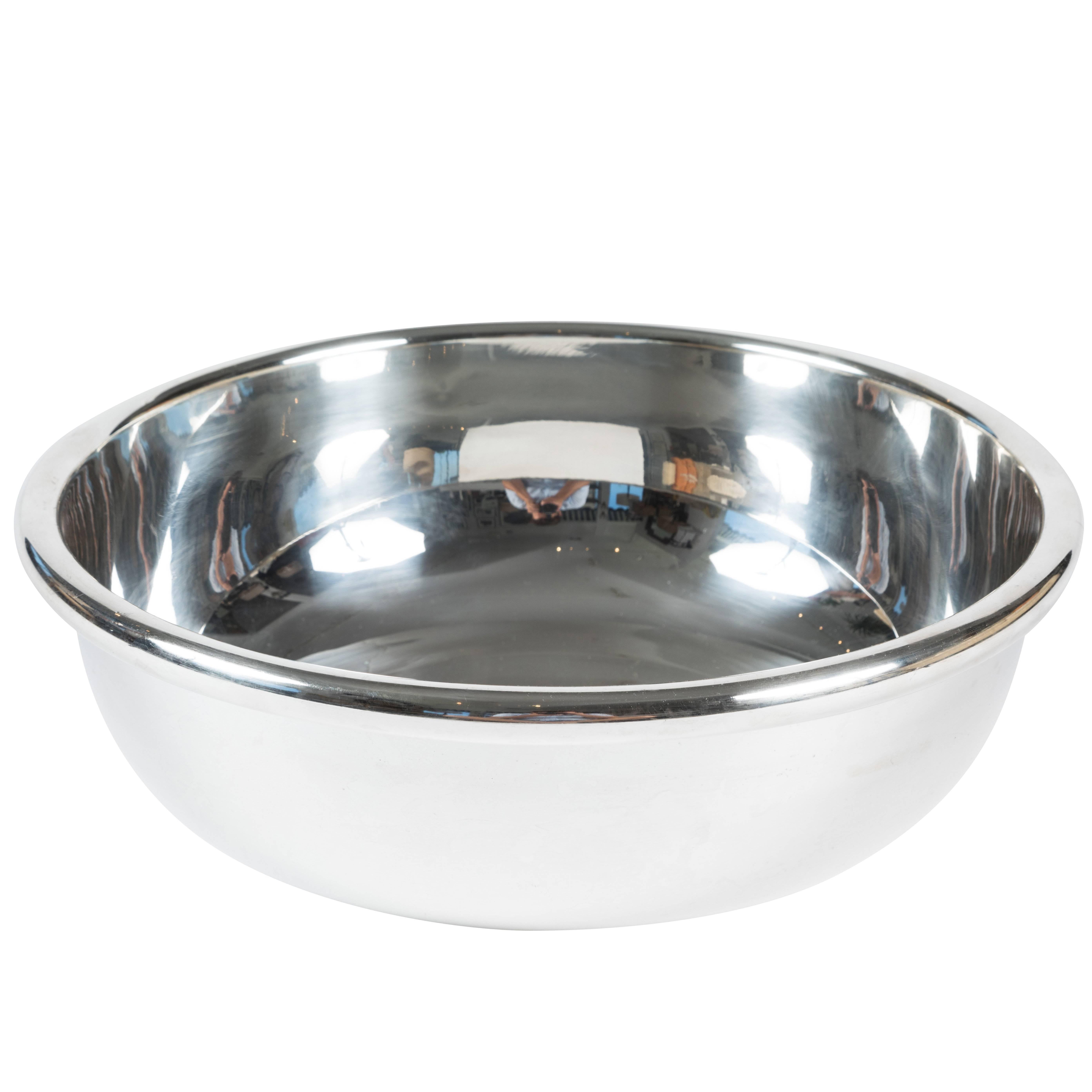 Large Silver Plate Bowl by Lino Sabattini
