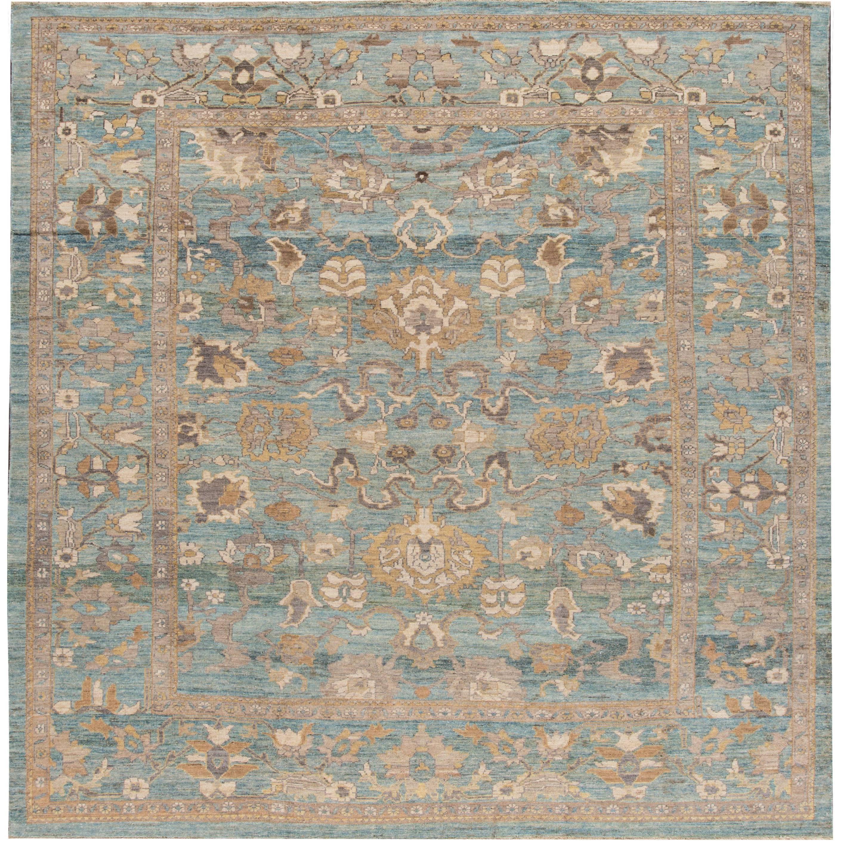Modern Sultanabad Rug, 9'9" x 10' For Sale