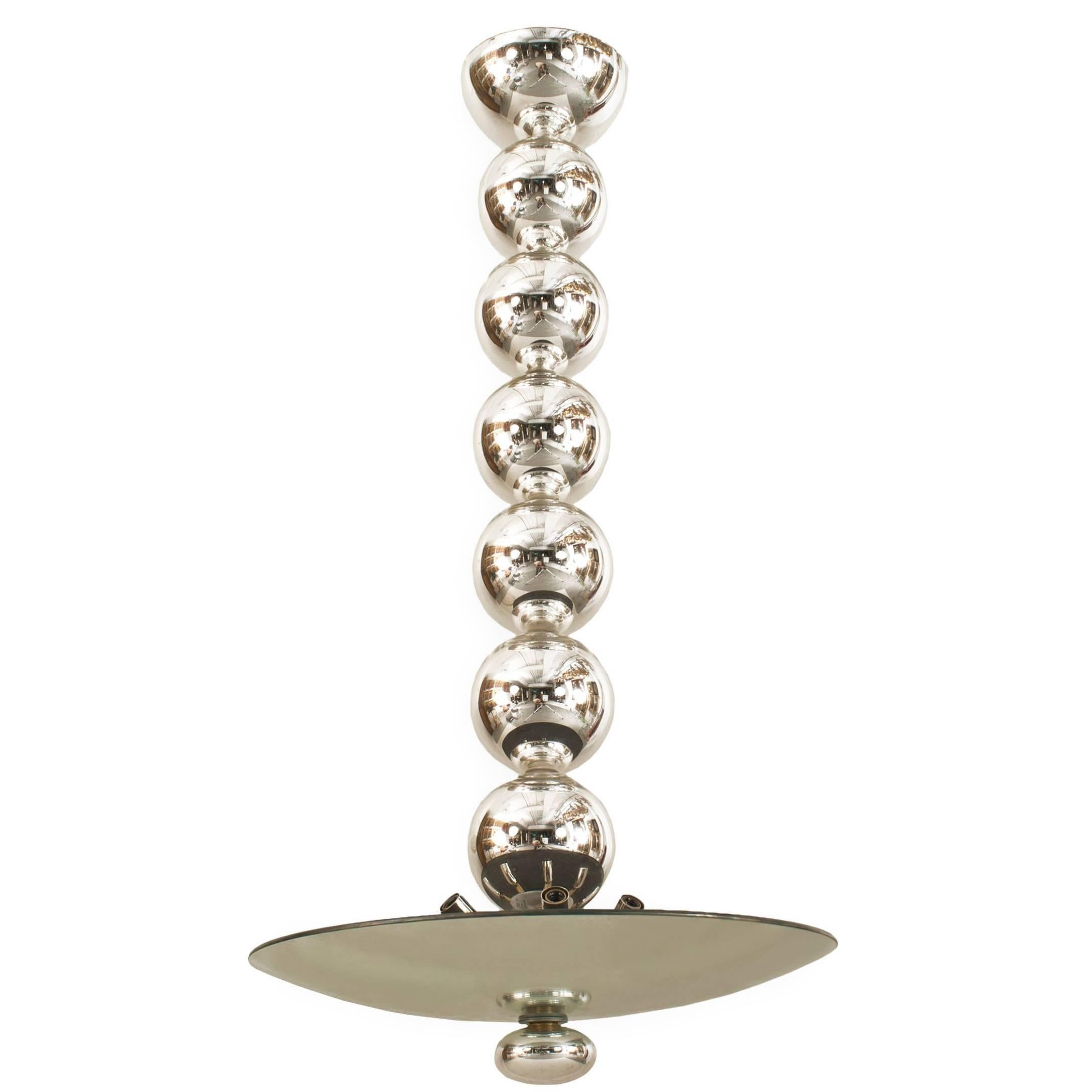 Lustre italien en forme de coupe en verre de style d'après-guerre en vente