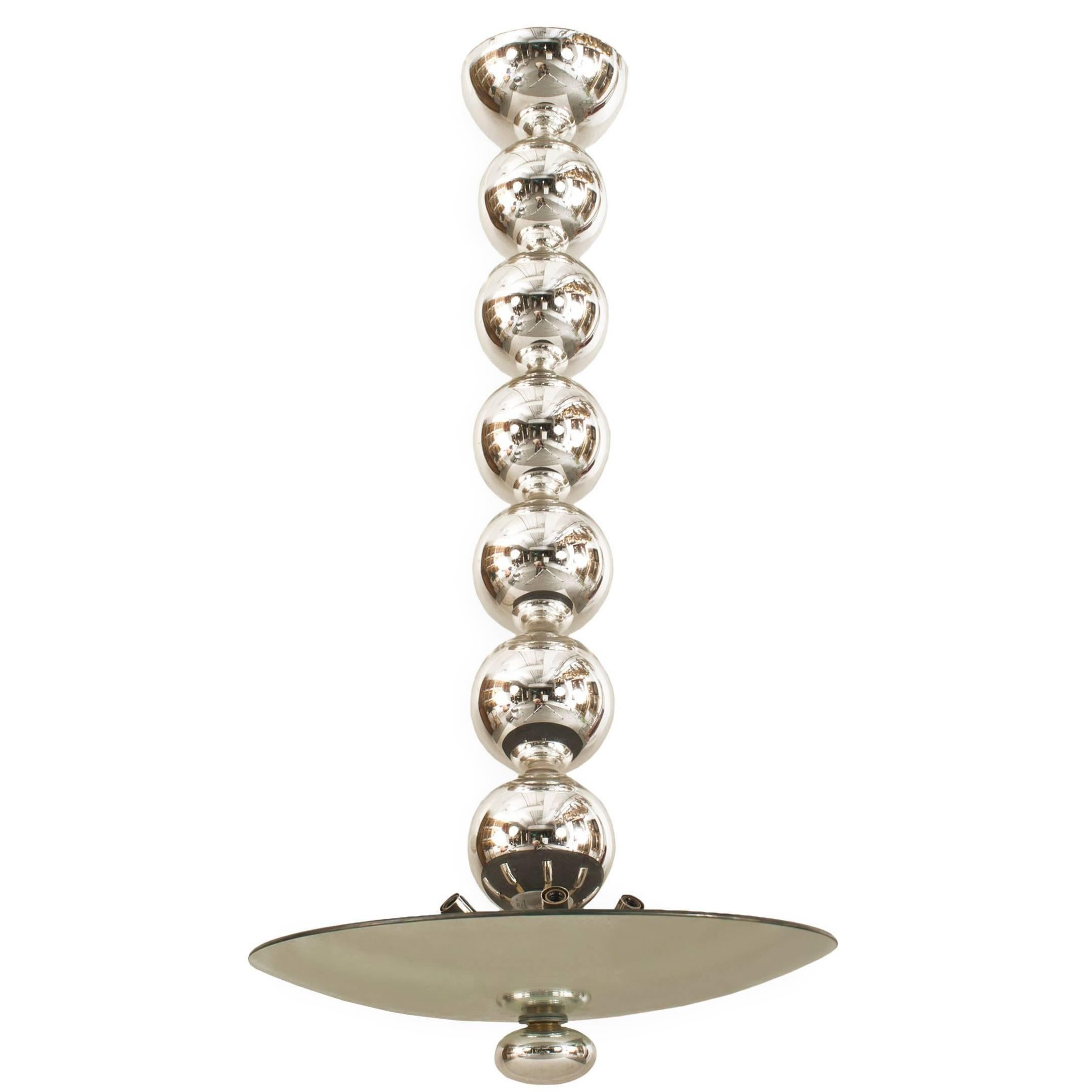 Italian Post-War Style Glass Bowl Chandelier