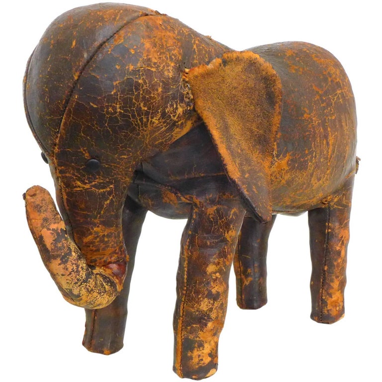 Leather Elephant Footstool at 1stDibs