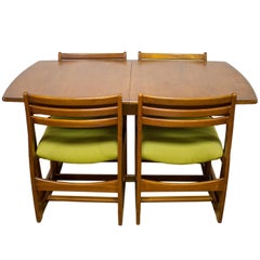 Portwood Teak Mid-Century Dining Table Four Chairs Vintage Danish G Plan Era