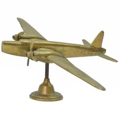 20th Century Art Deco Brass Plane Sculpture
