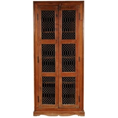 Tall Vintage Cabinet with Grille Doors
