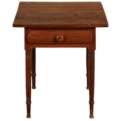 American Stained Pine Single Drawer Side Table