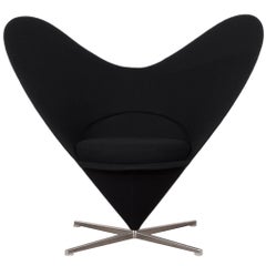 Verner Panton Black Cone Heart Chair by Vitra, Germany