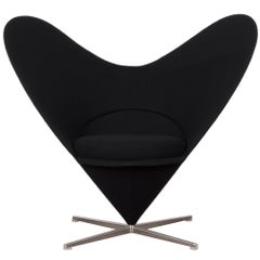 Verner Panton Black Cone Heart Chair by Vitra, Germany 6